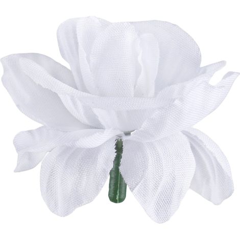 Rosa artificial, cabeza de rosa blanca de 5 cm.