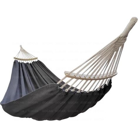 Hamac double en toile et coton pour 2 personnes - 220 x 150 cm - Charge 300 kg