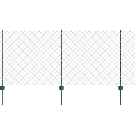 Maison Exclusive - Kettenzaun mit Pfosten 25 x 1 m (B x H) Feuerv