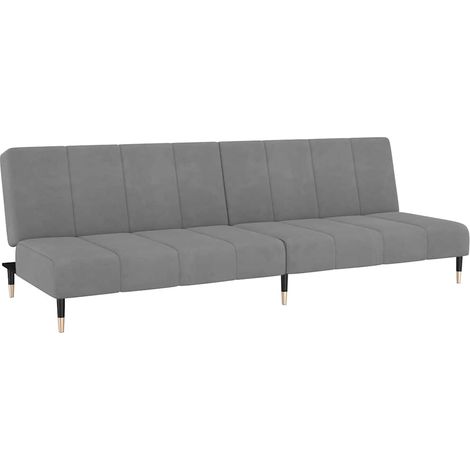Canapé  Sofa-lit à 2 places gris clair velours (1/5)