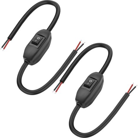 2pcs 12V-24V ON/OFF In-Line Cable Switch with Pre-Wired Wire on Both Ends, In-Line On/Off Switch with DIY Wires for Lamp, LED Strip Vent 2 Pcs (1/5)