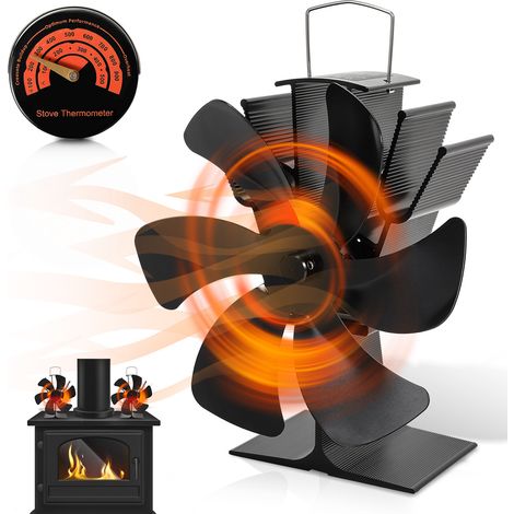 Randaco Ventilatore elettrico a 6 pale per caminetto riscaldato (1/5)