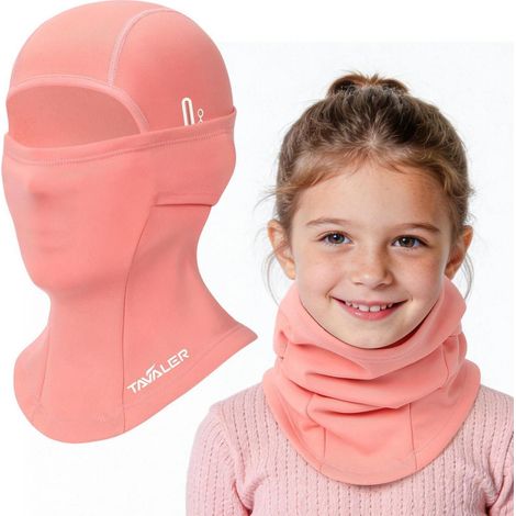 Kinder Sturmhaube Winter warm winddicht für Ski Radfahren Snowboarden Rosa 44-55cm (1/5)
