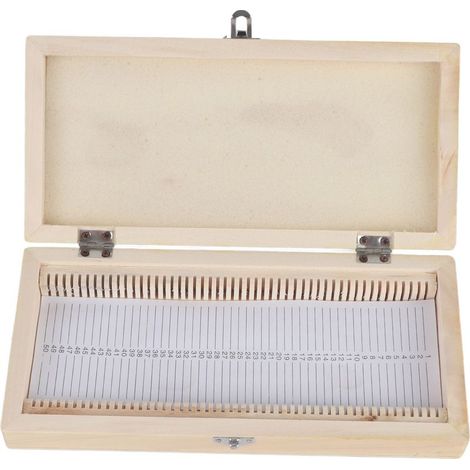 Aufbewahrungsbox für Mikroskop-Objektträger – Massivholz natur – 50 Fächer – 23 x 10,6 x 3,5 cm (1/5)