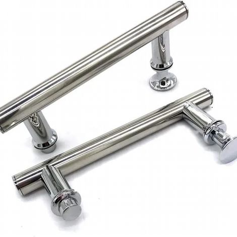 Poignée de porte de douche en ABS chromé de 145 mm (14.5 cm), trou à trou(2 Pièces) (1/4)