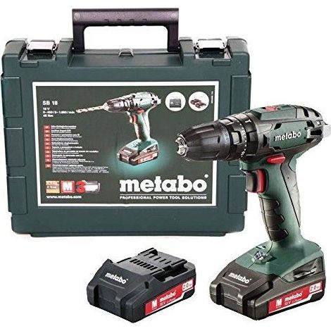METABO SB 18L - PERCEUSE À PERCUSSION AVEC 3 PILES DE 2 AH PAIRE ÉVASÉ NM Y/602317540 (1/2)