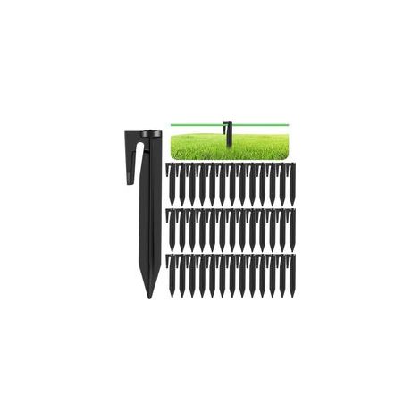 100 Pièces Piquet Fil Robot Tondeuse, Piquets de Fixation en Plastique Robuste, Crochet Accessoires pour Câbles Périphériques Tondeuse Robot