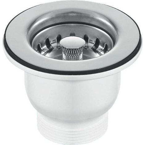 Robinet d’évacuation pour lavabo Belfast, chromé, diamètre 85 mm, compatible avec orifice de 60 mm (1/4)