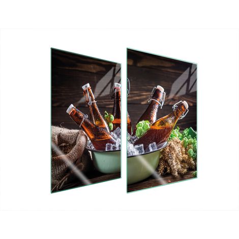 Plaque de protection en verre pour la cuisine, 2 bouteilles de 35 x 52 mm (1/5)