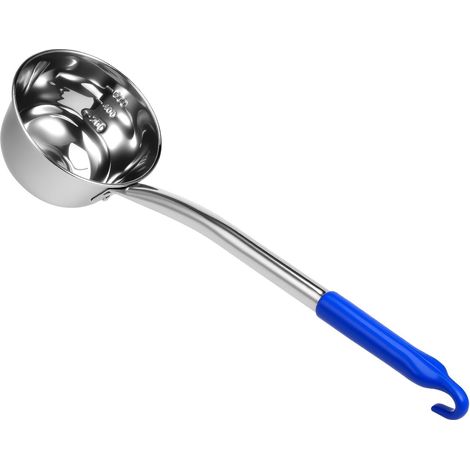 Louche inox 600 ml manche long avec boucle suspendre, robuste pour soupe/sauce, usage intérieur/extérieur (1/5)