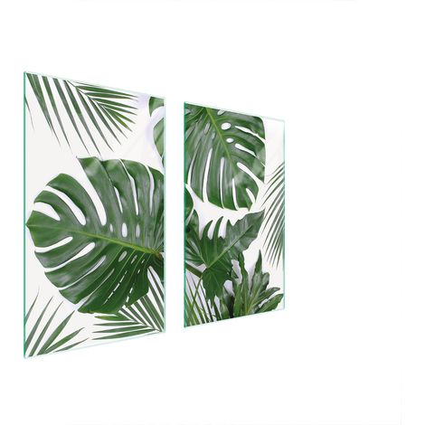 GLASSCHUTZPLATTE FÜR HERD 75x52 MONSTERA (1/5)