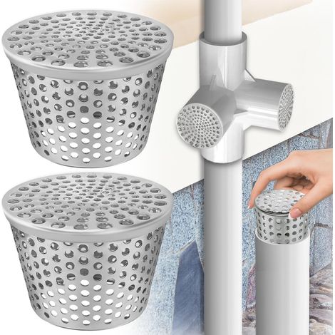 （110mm）2 Pièces Filtres De Gouttière en Acier Inoxydable,Tamis de Gouttière,Protection Gouttiere Anti Feuille,Gouttière pour Drain de Toit Plat