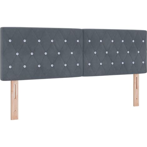 Maison Exclusive - Cabecero LED con tiras LED Manual Gris oscuro
