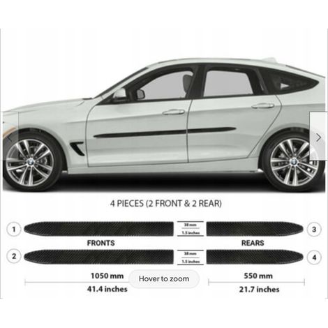 BMW Serie 3 GT 2012-2018 - Molduras laterales negras para las puertas (1/5)