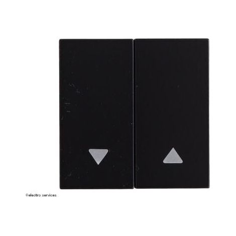 Enjoliveur interrupteur volet roulant Hager Gallery Noir - Enjoliveur interrupteur volet roulant Hager Gallery Noir (1/5)
