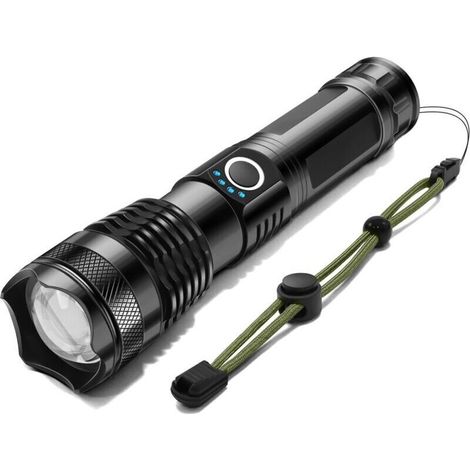 Ultra Powerful LED Flashlight, 700 Lumen Flashlight, USB Rechargeable Flashlight, 5 Modes, IP68 Waterproof for Camping [Energy Class F] (1/5)