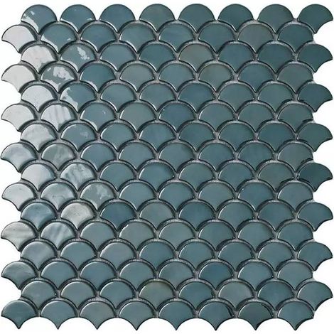 Mosaïque pâte de verre SOUL écaille 3.6x2.9cm - Mosaïque Écaille 3.6x2.9cm Vert Brillant - boîte de 0.87 m2 - Mosaïque Écaille 3.6x2.9cm Vert Brill -
