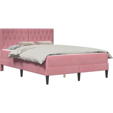 Maison Exclusive - Struttura letto con materasso Rosa 140 x 200 cm Velluto