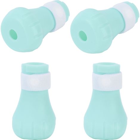 4er-Pack Silikon-Pfotenüberzüge für Haustiere, kratzfest, Katzenpfotenschutz, Haustierzubehör fürs Baden (Grün) (1/5)