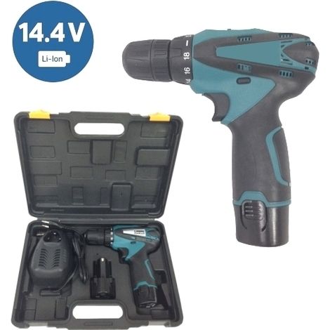 Trapano avvitatore a batteria 14,4V Litio c/batteria di riserva in valigetta