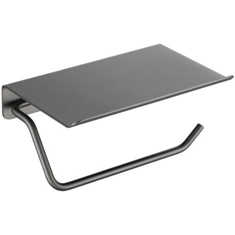 Porte Papier Toilette en Acier Inoxydable Noir Mat, Fixation Autocollante Sans Perçage (1/3)