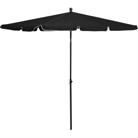 Sonnenschirm mit Mast 210x140 cm Schwarz