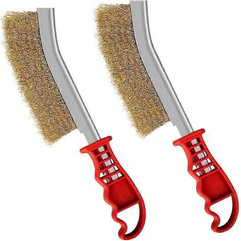 Brosse métallique en acier inoxydable, élimination de la rouille, décontamination, jaune (1/5)