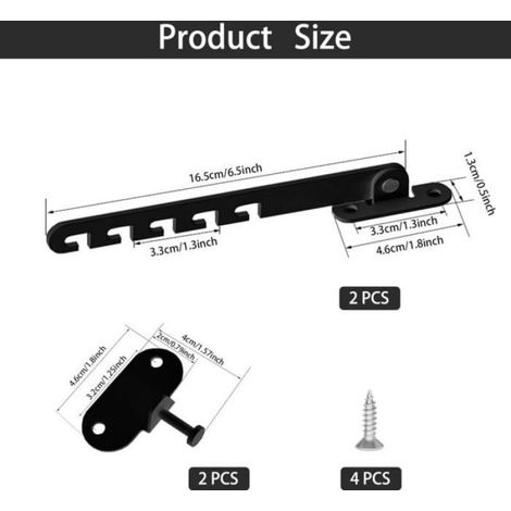 2 Pièces Entrebâilleur de Fenêtre, Limiteur d'Ouverture Réglable 5 Positions, Accessoire Sécurité Métal Noir pour Fenêtre à Battant (1/3)