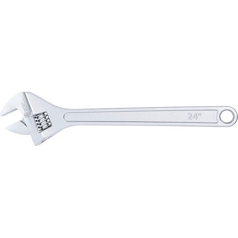 1 - Clé à molette - Outil de serrage - Acier chromé poli - Mécanique automobile - Argent - 60x6,2 cm (1/4)