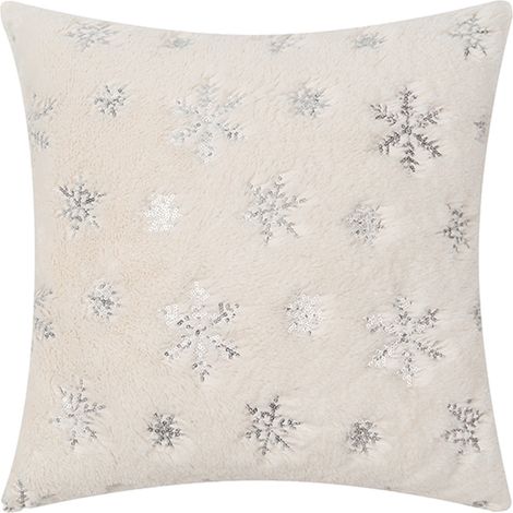 Housse De Coussin Décorative - Motif Flocon De Neige - Broderie Pailletée - Pour Canapé Salon Chambre - Lot De 2
