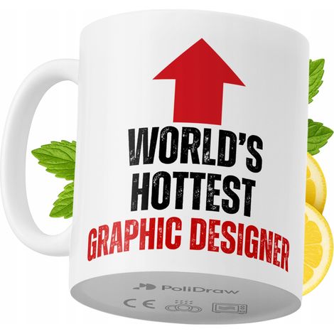 Mug humoristique pour graphiste, avec texte amusant et design graphique. Idéal pour les anniversaires, les fêtes et les occasions spéciales. Mug premium pour la maison, le bureau et le travail. Blanc, (1/5)