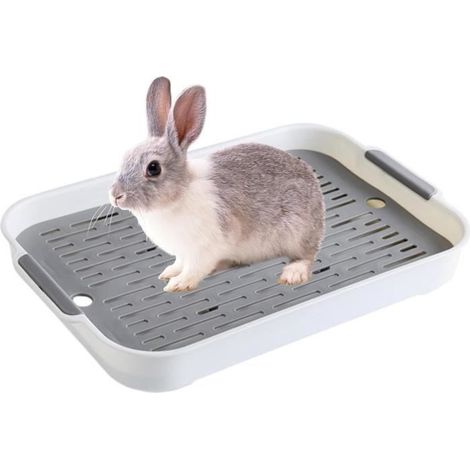 Bac À Litière pour Lapin, Bac À Litière pour Lapin, Bac De Toilette pour Lapin Bac D'entraînement De Toilettes avec Drainage (1/4)