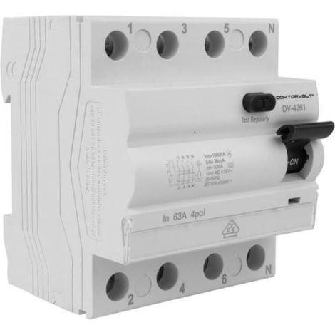 Fehlerstromschutzschalter 10 kA 4P 63 A 30 mA Typ A VDE Doktorvolt DV-4261