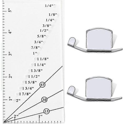 Règle de marge de couture et 2 guides de couture magnétiques pour Machine à coudre, ligne droite H de 1/8 à 2 pouces (1/5)