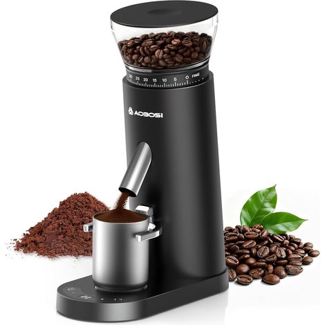 Kaffeemühle Elektrisch, Kabellose Kaffeemühle Siebträger mit 60 Mahlgrad Einstellbar, Kaffeemühle Kegelmahlwerk Tragbar Wiederaufladbar für Espresso/Mocca/Drip/Pour Over/Cold Brew/French Press