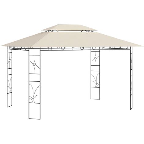 Tonnelle de Jardin Tente de réception - Rapide à Installer 4x3x2,7 m Crème 160 g/m² BV944277 - BonneVie (1/5)