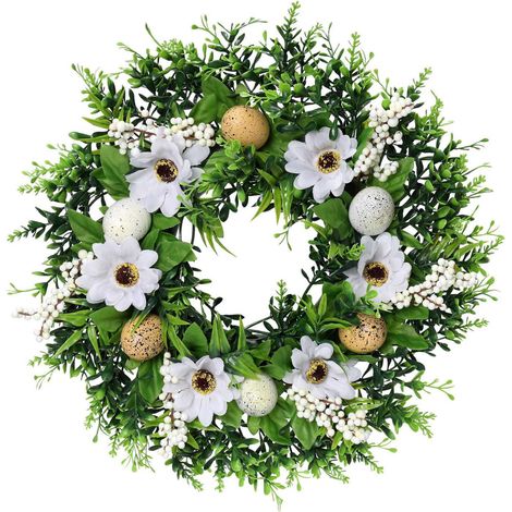Guirlande De Pâques - Guirlande Artificielle Avec Œufs Pastel Et Branches Mixtes - Pour Porte D'Entrée Intérieur Extérieur - 1 Pièce (1/5)