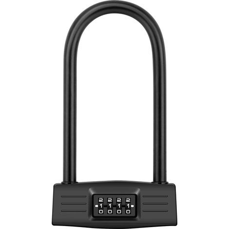 Candado en U para bicicletas, candado para bicicleta, candado de combinación de alta resistencia para scooters y motocicletas, cerradura de puerta (1/5)