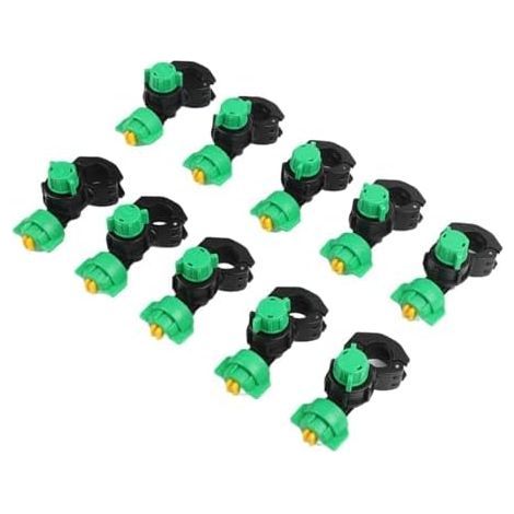 Lot de 10 buses de pulvérisation agricoles pour tracteur, collier de serrage de 21 à 22 mm, orifice de 9,8 mm, têtes de pulvérisation atomisantes en forme de ventilateur pour irrigation d'eau (1/5)