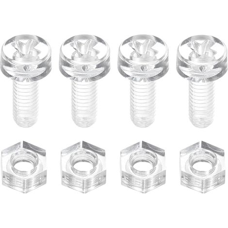 100Ensembles Vis et Écrous en PC M3 x 8mm Transparent (1/5)