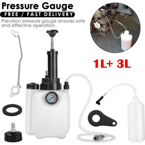 Trintion 3L+1L Car Brake Bleeder Clutch Bleeding System Fluid Bleeder Tool Kit (1/5)