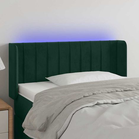 LED Kopfteil Dunkelgrün 93x16x78/88 cm Samt