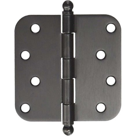 Türscharnier mit Radius 4 x 4, Oberfläche in geölter Bronze, robuste Stahlkonstruktion für Innentüren (1/3)
