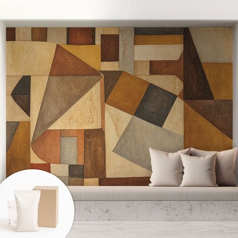 Tapete Vliestapete mit Kleber - abwaschbar - Tapete mit Motiv - trendige Wanddeko - elegant Fototapete Geometrische Abstraktion 208x146 cm (1/5)