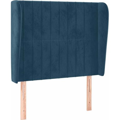 Maison Exclusive - Cabecero con orejas de terciopelo azul oscuro (1/5)