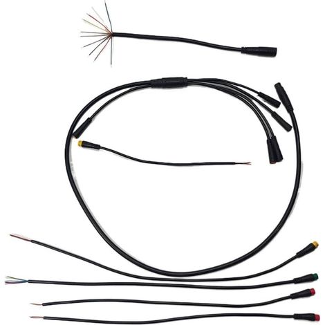 【13】Faisceau de câblage pour vélo électrique à monter soi-même, 1T5, 10 conducteurs, kit de câblage étanche pour compteur, frein et affichage, câble d'accélérateur avec sous-câble (1/5)