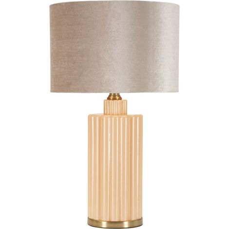 Lampada da tavolo Perly -D- in vetro perlato con paralume in velluto Ø 40,5 cm