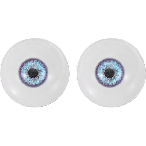 Une paire d'yeux de poupée remplaçables, yeux réalistes en acrylique, demi-yeux en plastique, yeux de sécurité de 30 mm, adaptés aux masques, accessoires d'Halloween et travaux manuels (bleu glacier p (1/5)