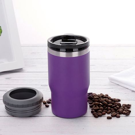 Porte-canette isotherme en acier inoxydable 304, 14 oz, pour boissons fraîches en voiture ou en extérieur, couleur violette (1/5)