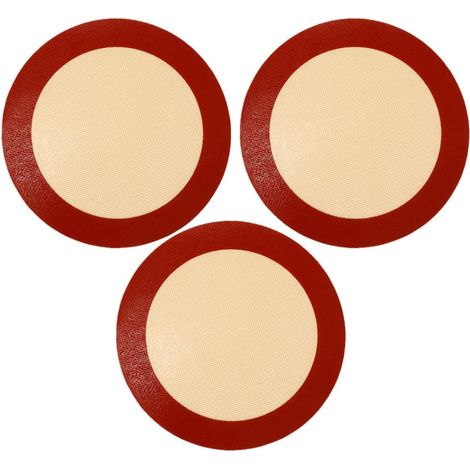 VICASKY Ensemble de 3 Tapis de Cuisson Ronds en Silicone Antiadhésifs, Résistants la Chaleur, pour Four et Micro-ondes, pour Pizza et Pâtisserie'-'- (1/5)